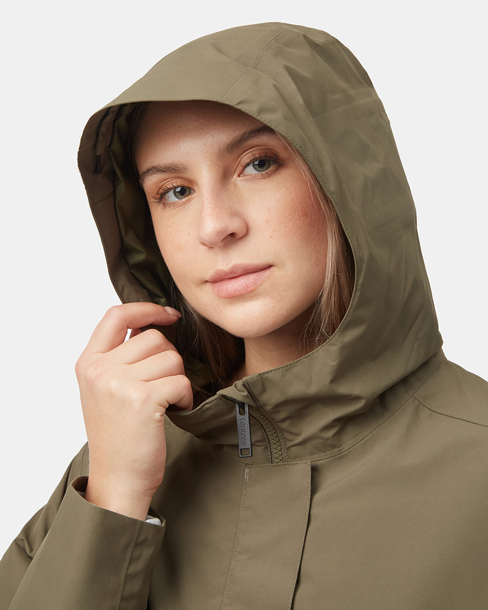 Green Women's Recycled Polyester Rain Jacket