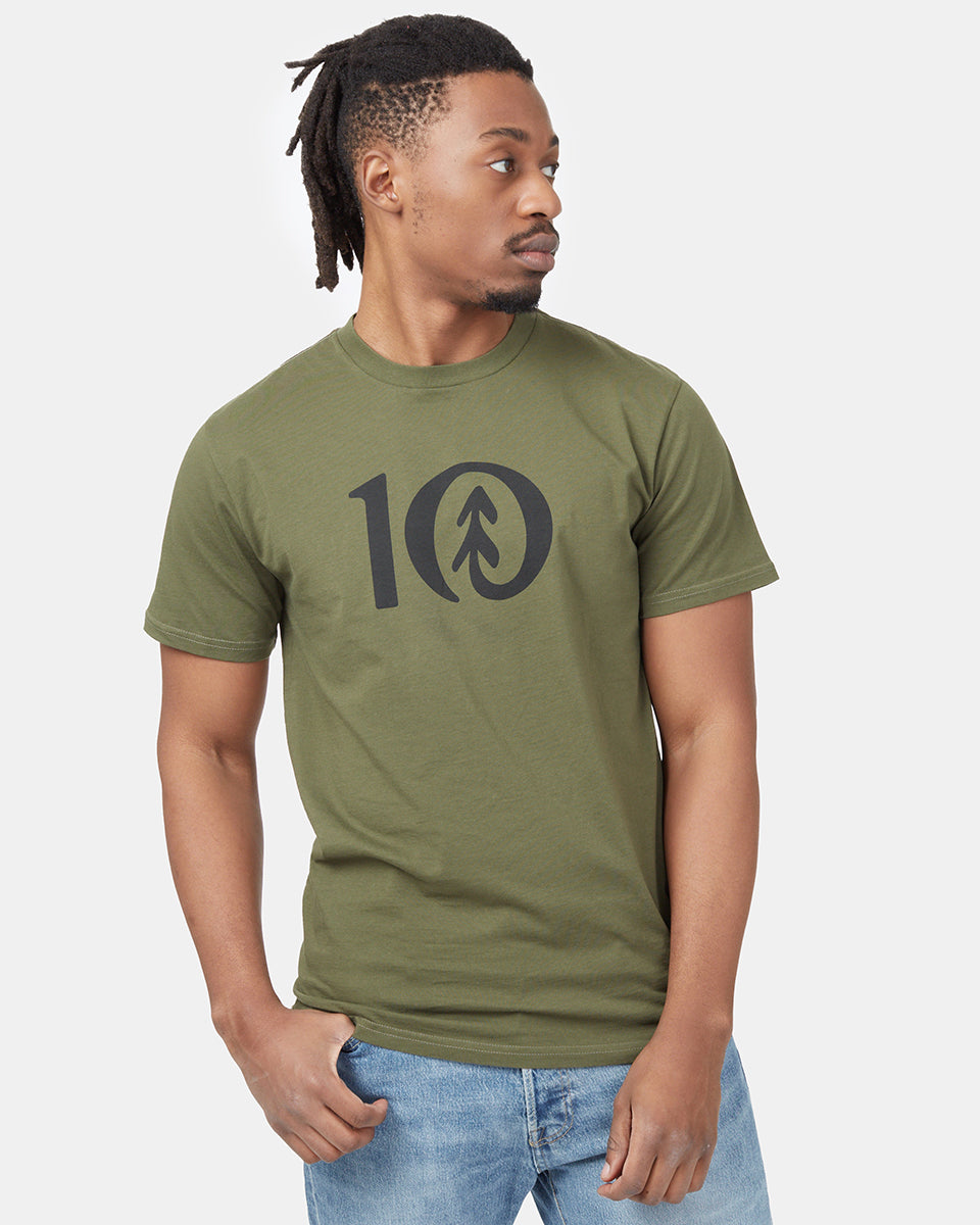 Green Crew Neck Graphic Tee