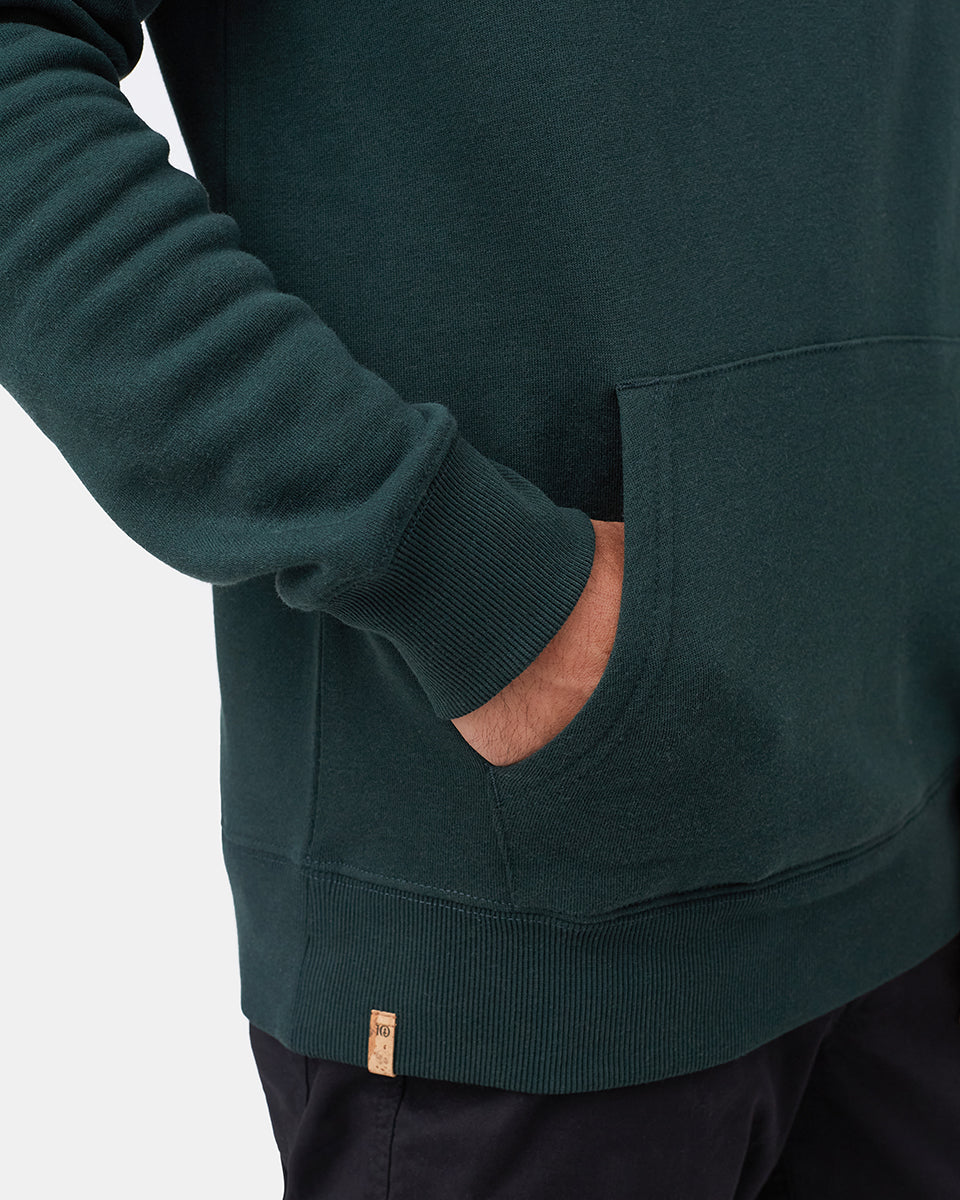 Green Fleece Button Pullover Hoodie