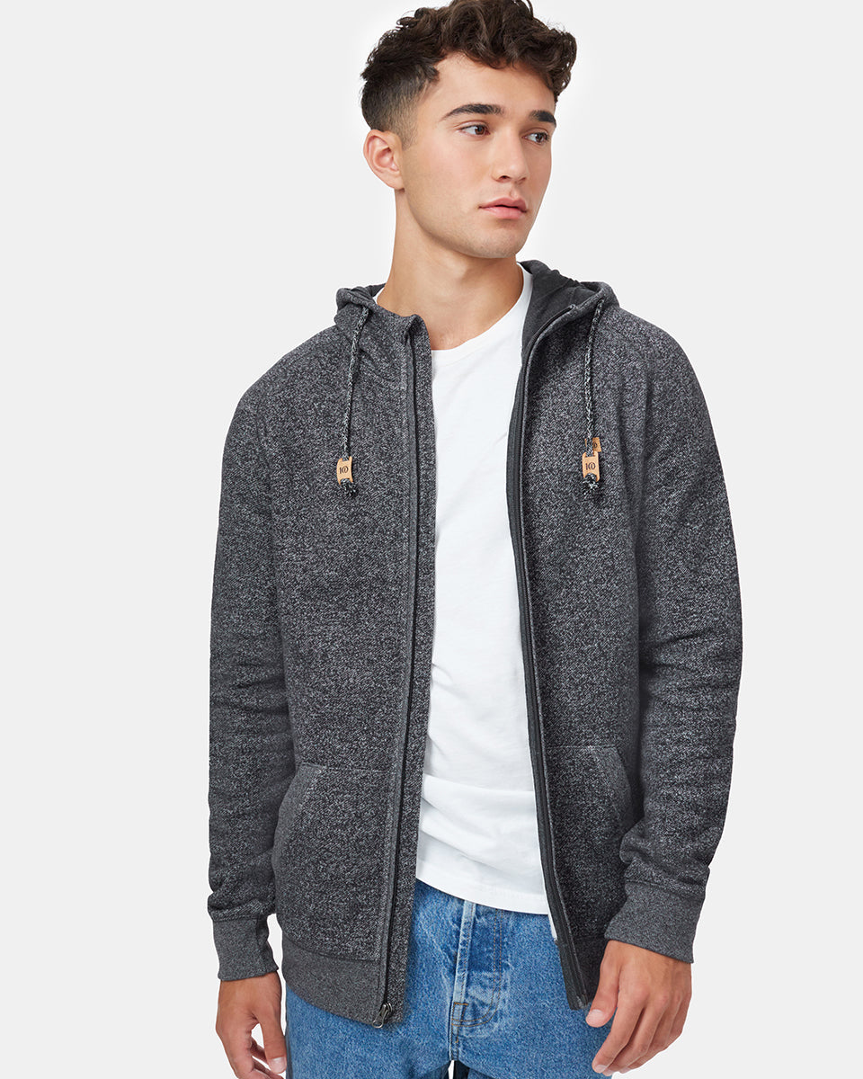 Black Men's Eco-Friendly Zip-Up Hoodie