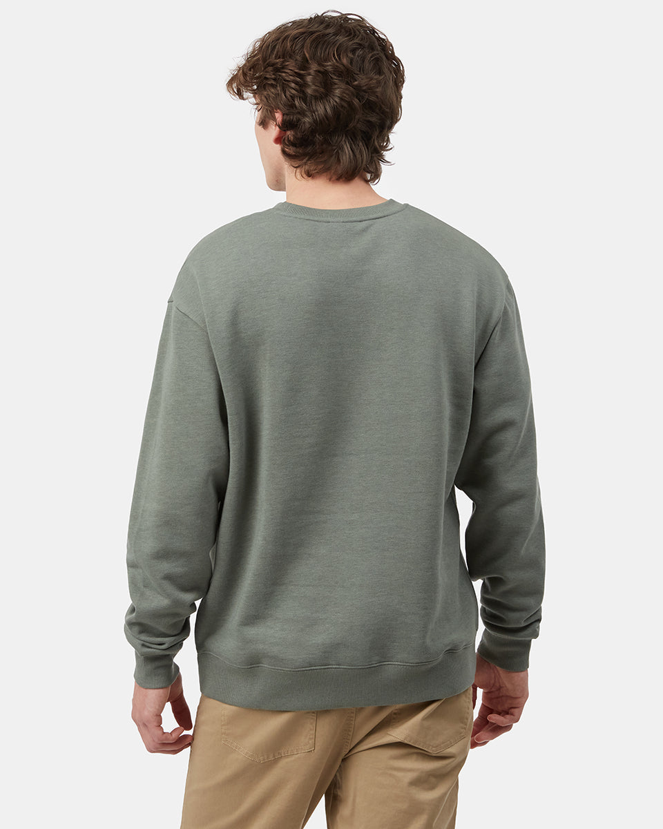Green Men's Long Sleeve Crew Neck Sweatshirt