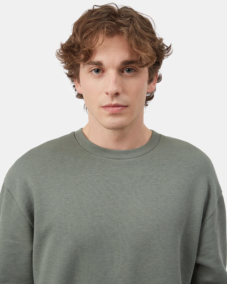 Green Men's Long Sleeve Crew Neck Sweatshirt