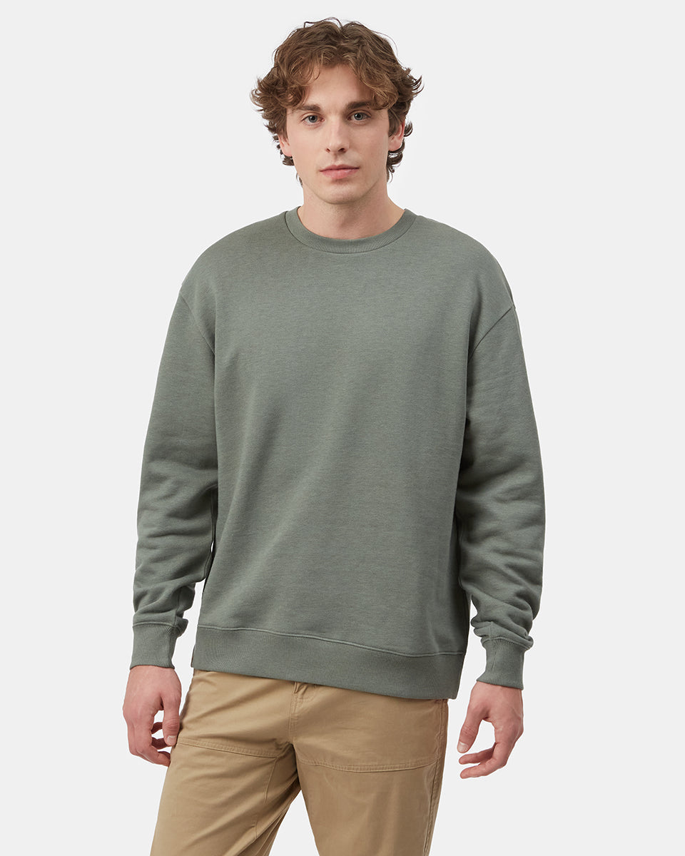 Green Men's Long Sleeve Crew Neck Sweatshirt