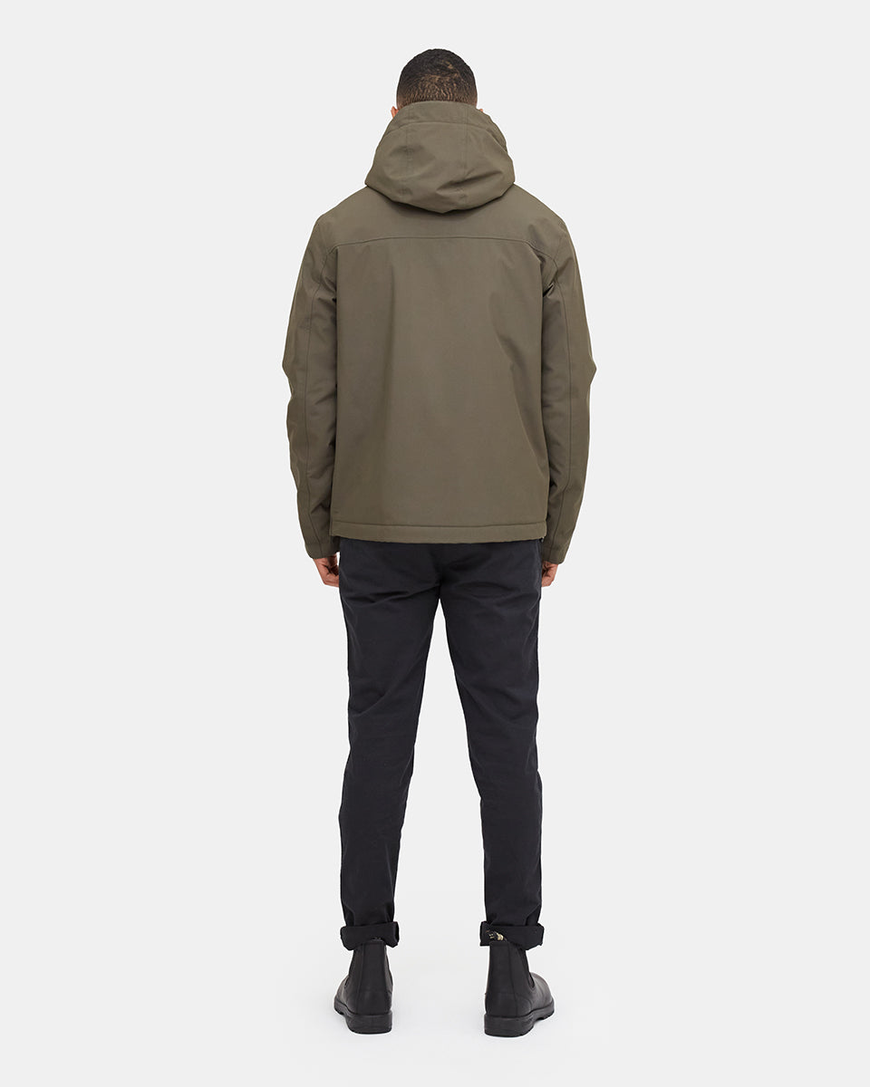 Green Men's Pullover Anorak Rain Jacket