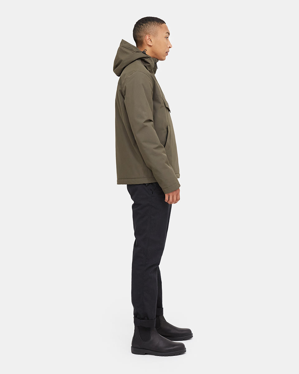 Green Men's Pullover Anorak Rain Jacket