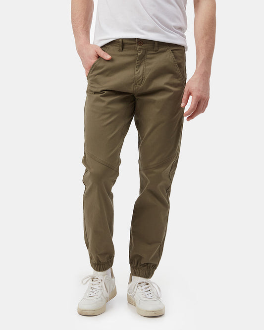 Green Men's Twill Joggers