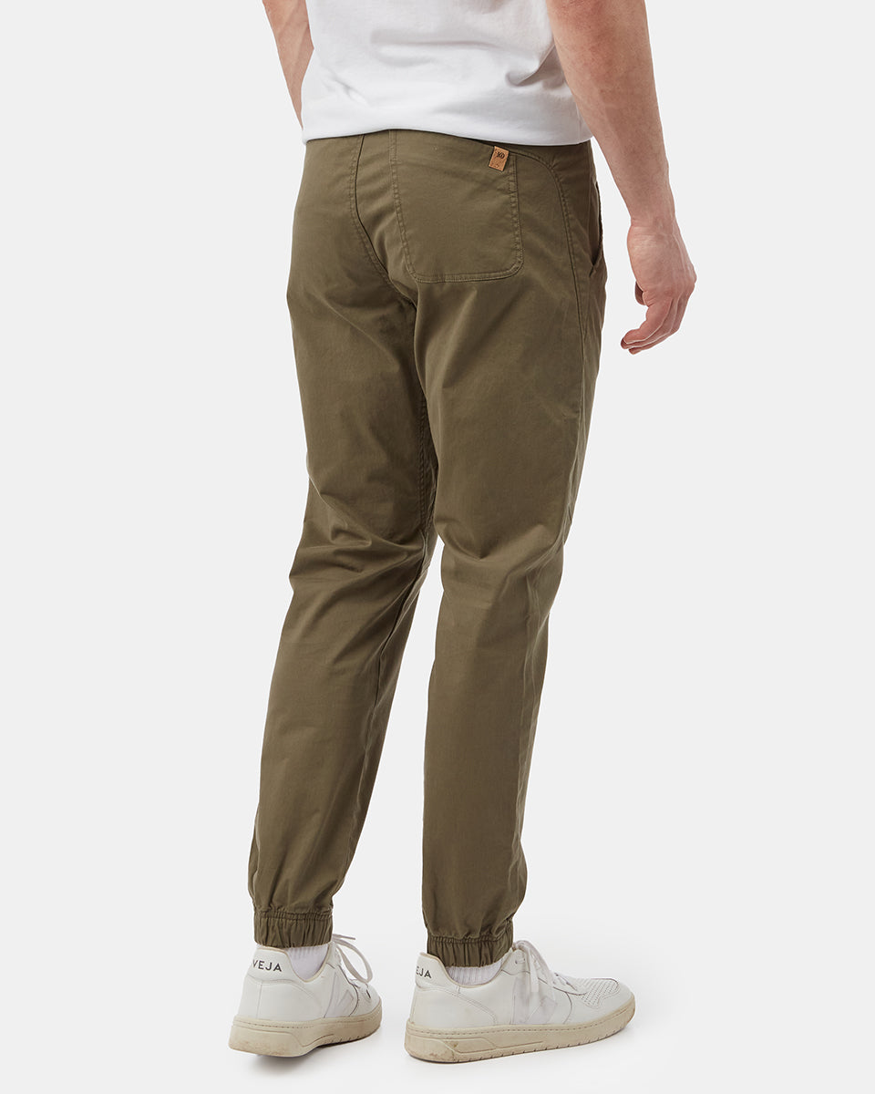 Green Men's Twill Joggers