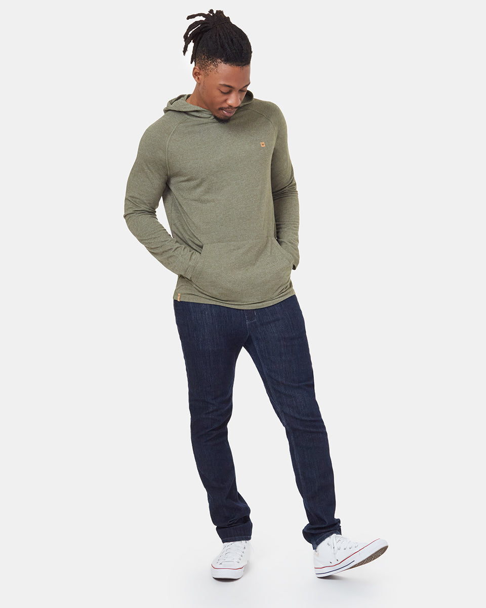 Green Mens Hemp Long Sleeve Hoodie