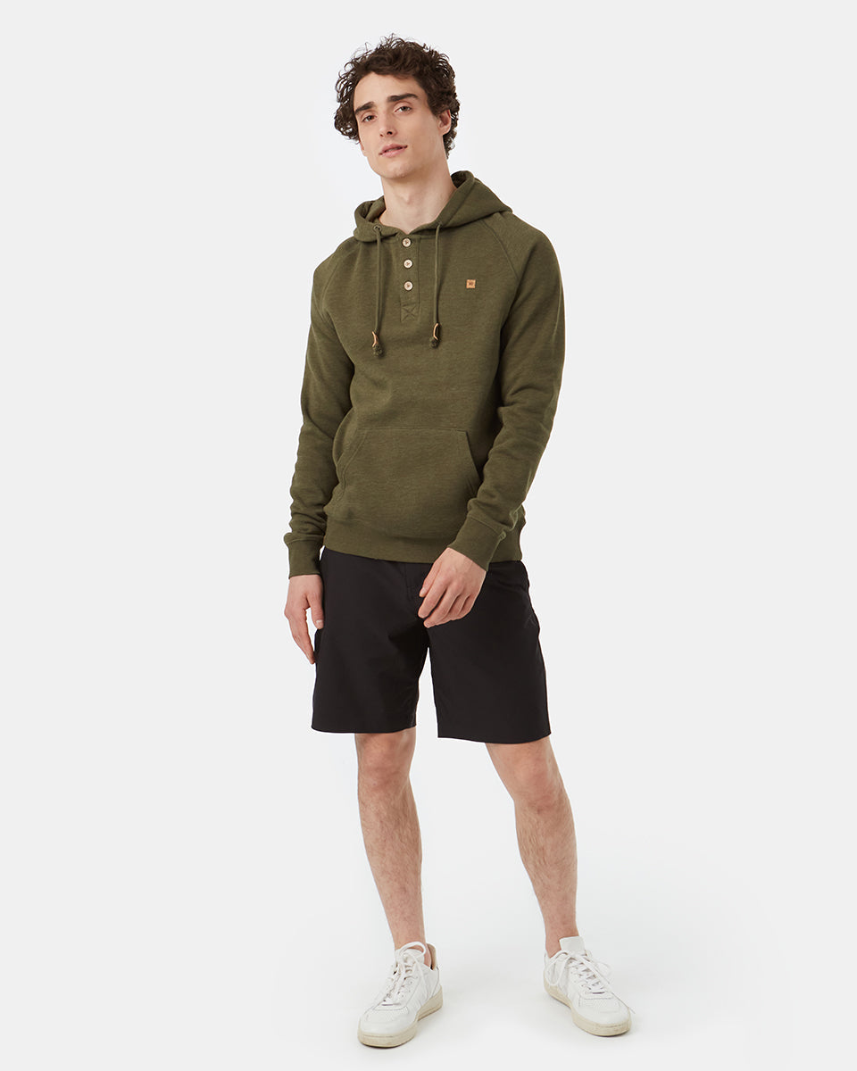 Green Organic Cotton Button Hoodie