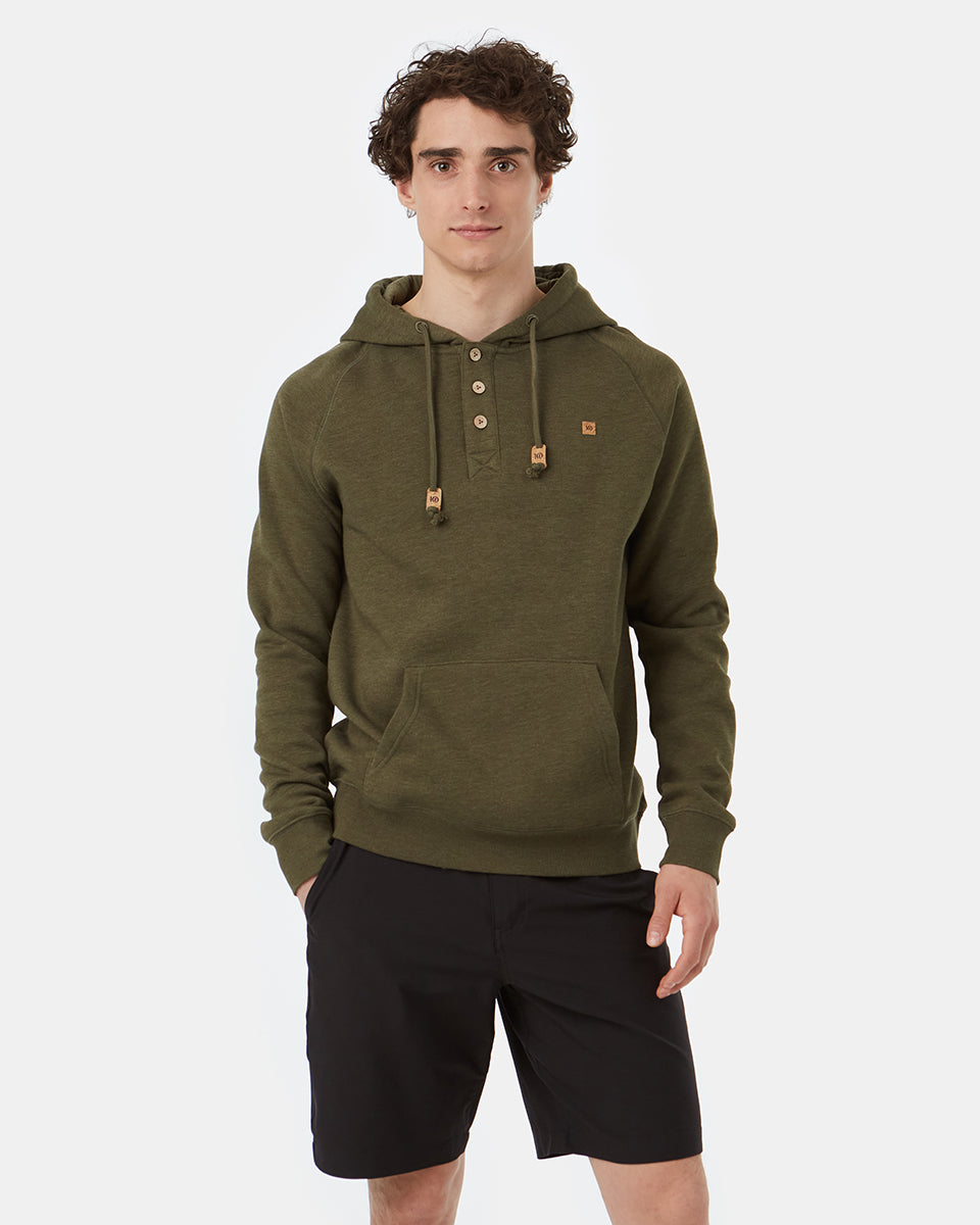 Green Organic Cotton Button Hoodie