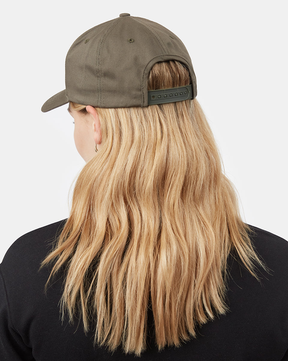 Green Organic Cotton Snapback Peak Hat