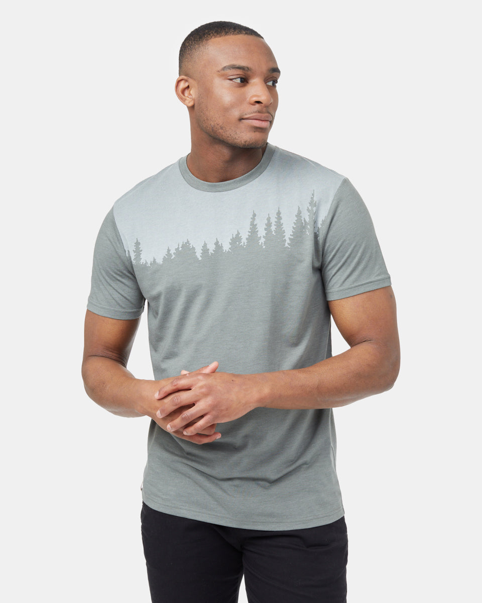 Green Tree Graphic Crew Neck T-Shirt