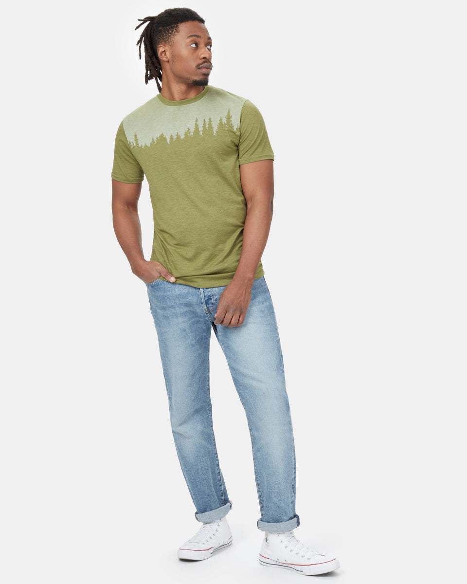 Green Tree Graphic Crew Neck T-Shirt