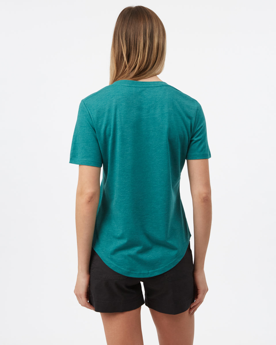 Green V-Neck Short Sleeve T-Shirt