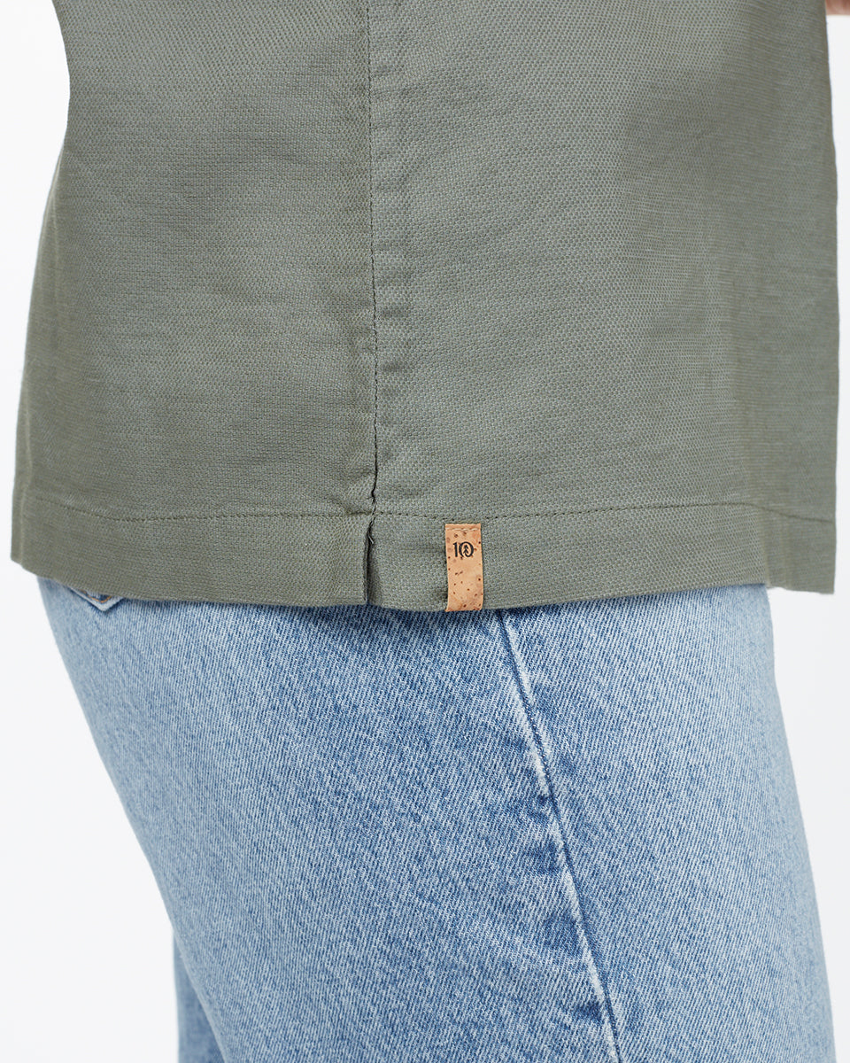 Green Women's Button Front Tank Top