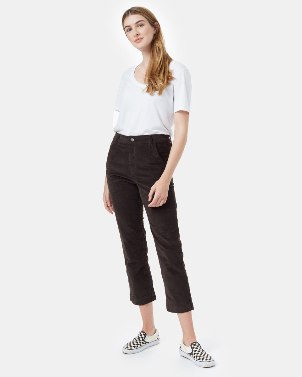 Green Women's Eco-Friendly Corduroy Trousers