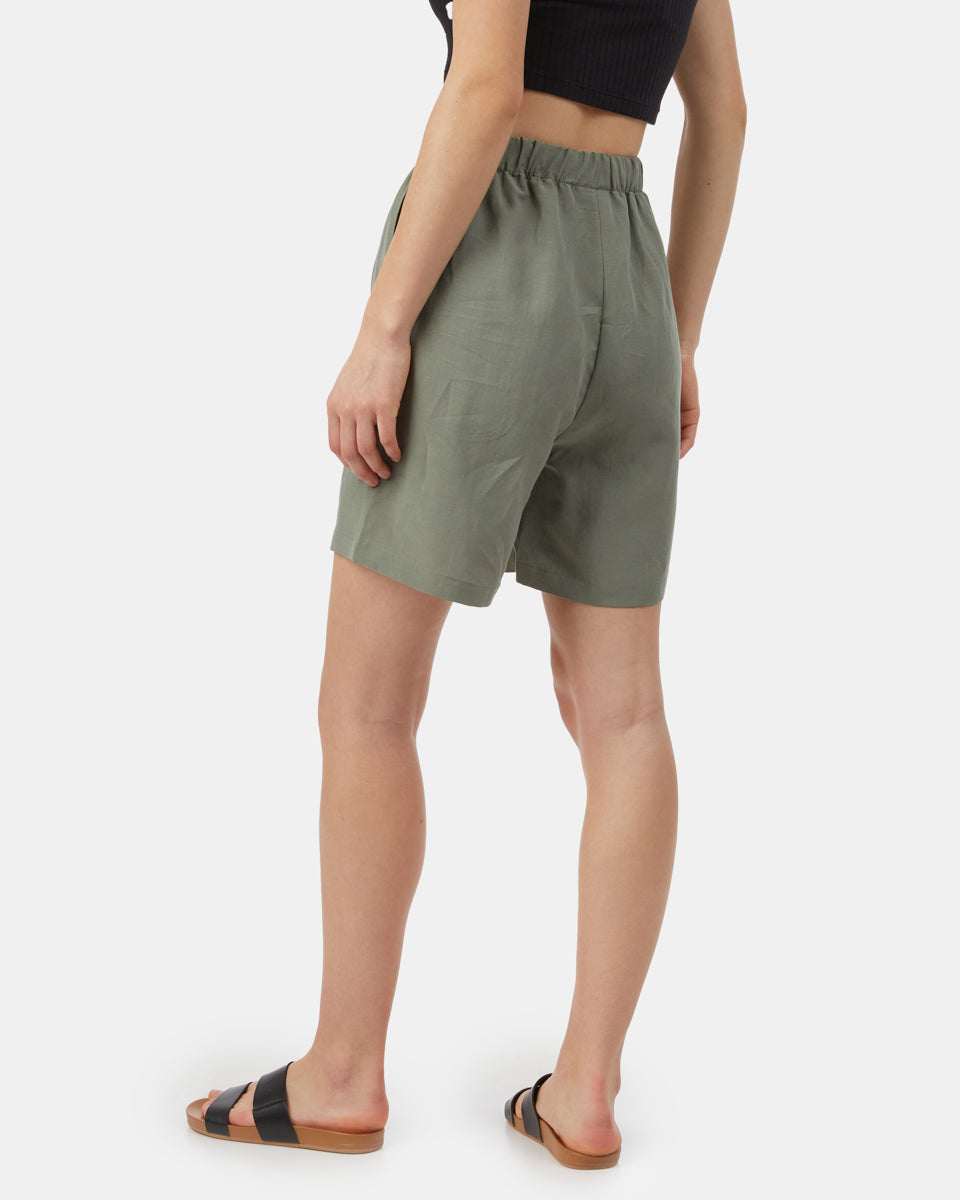 Green Women's High-Waisted Shorts