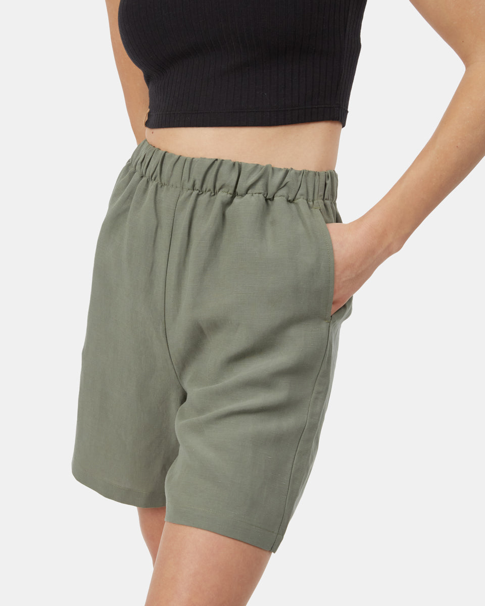 Green Women's High-Waisted Shorts