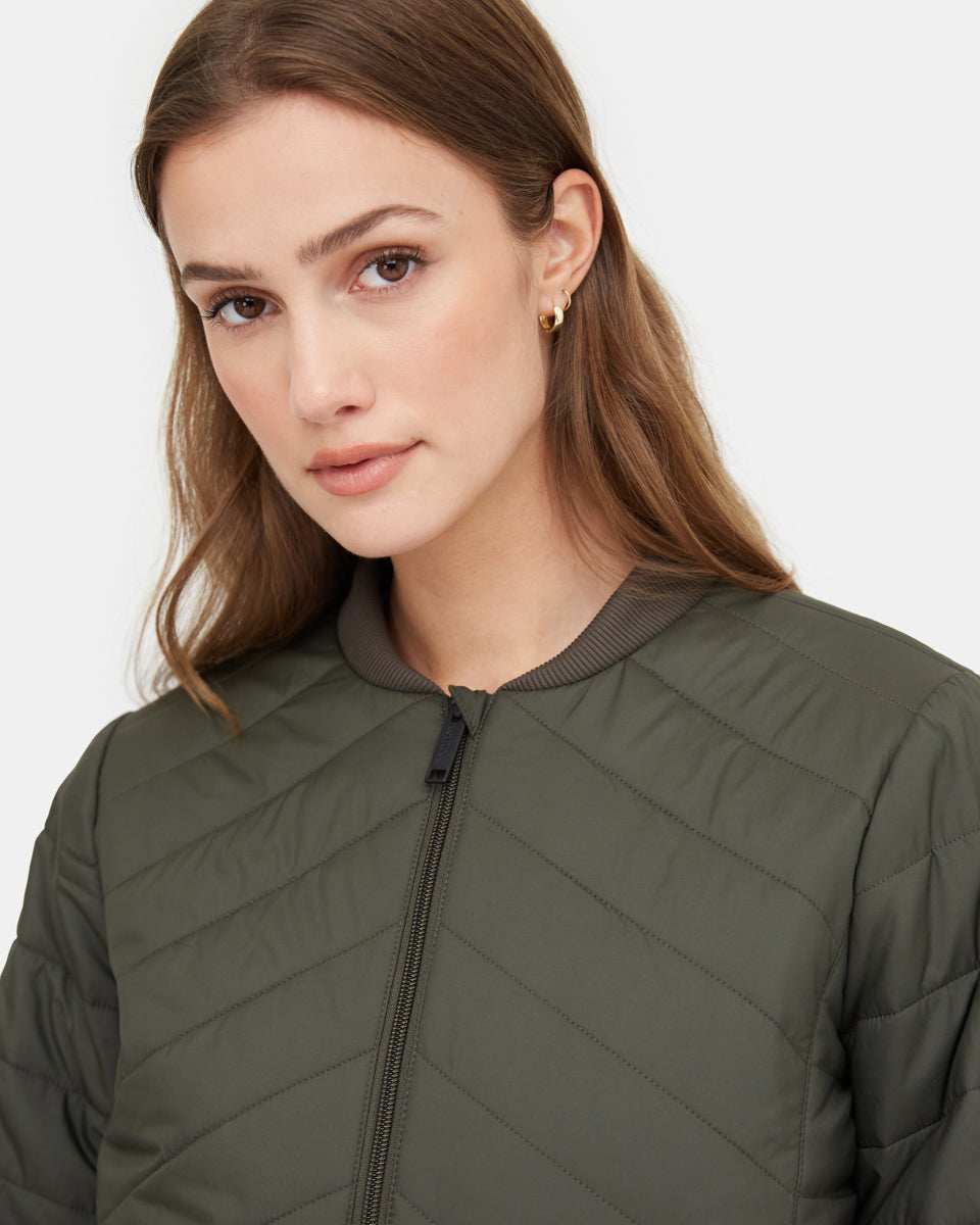 Green Women's Insulated Bomber Jacket