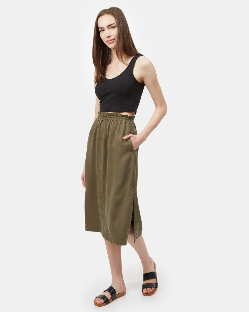 Green Women's Mid-Length Skirt