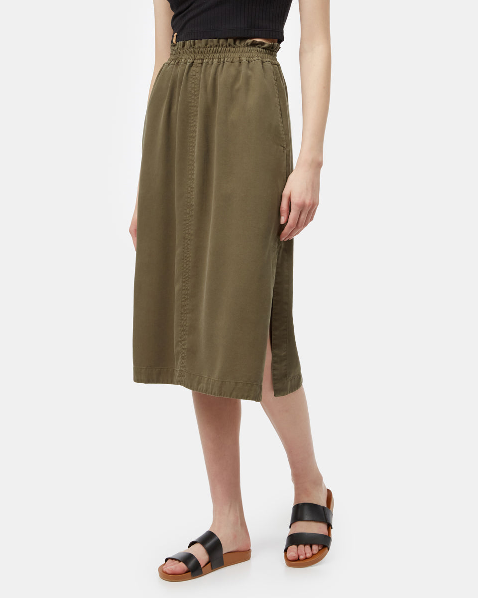 Green Women's Mid-Length Skirt
