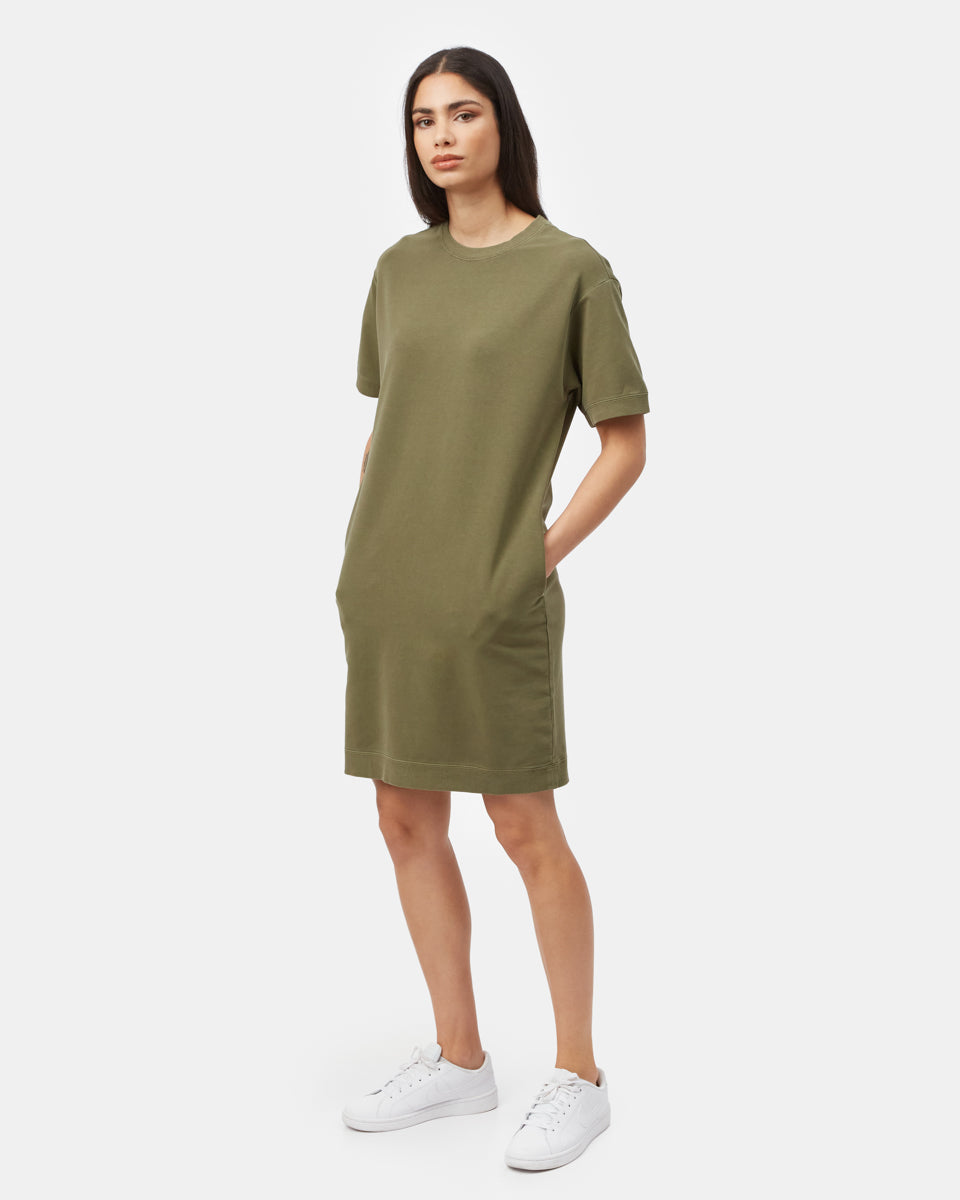 Green Women's Organic French Terry Sweater Dress