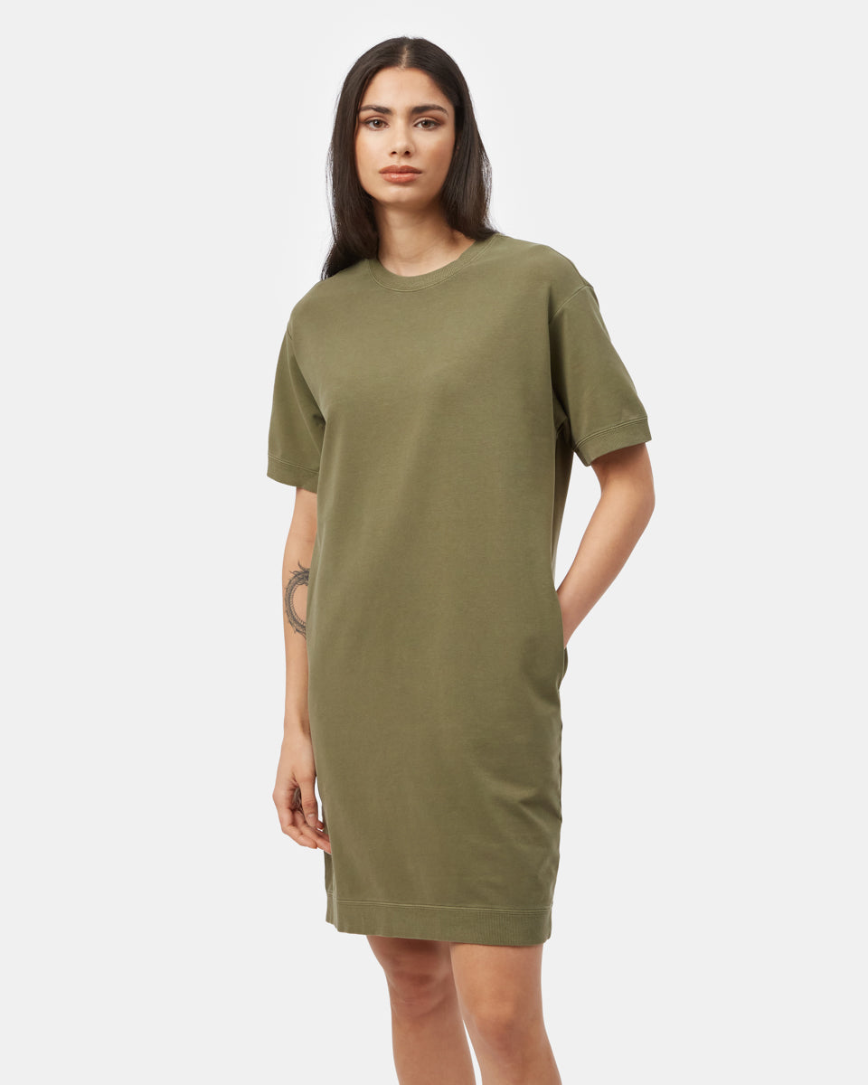 Green Women's Organic French Terry Sweater Dress