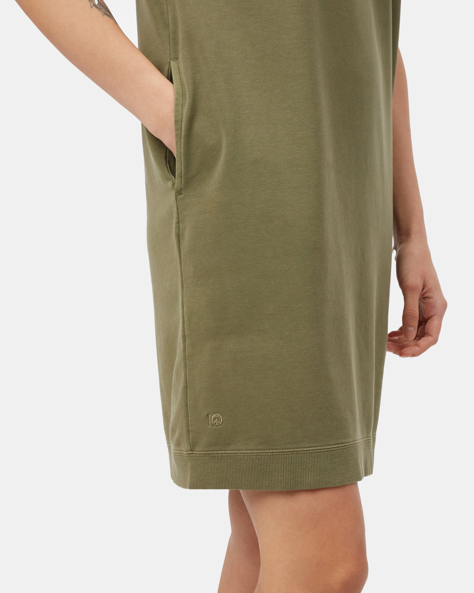 Green Women's Organic French Terry Sweater Dress