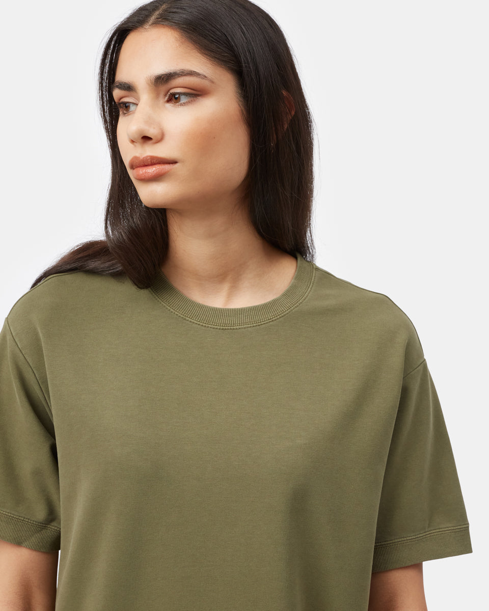 Green Women's Organic French Terry Sweater Dress