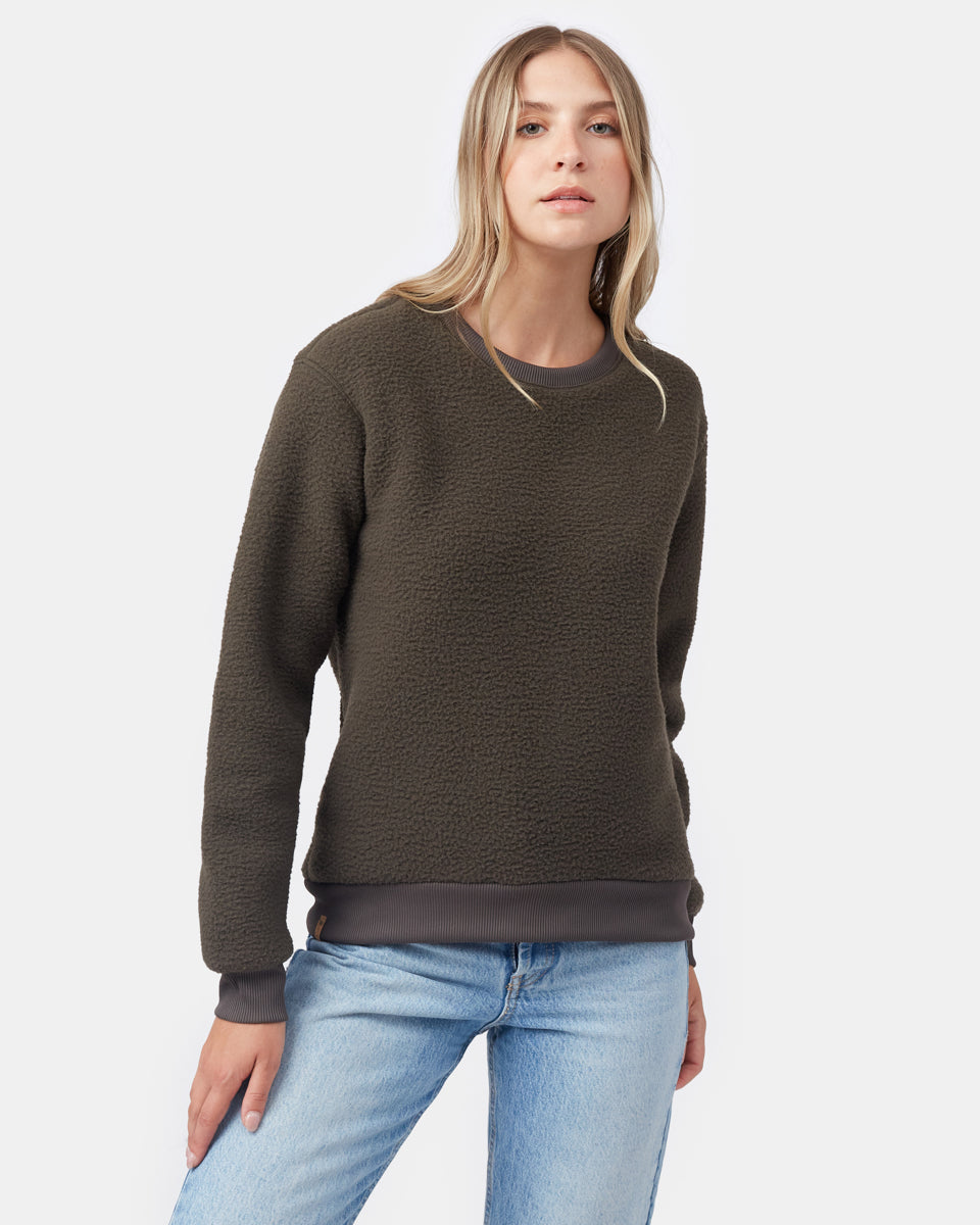 Green Women's Sherpa Sweatshirt