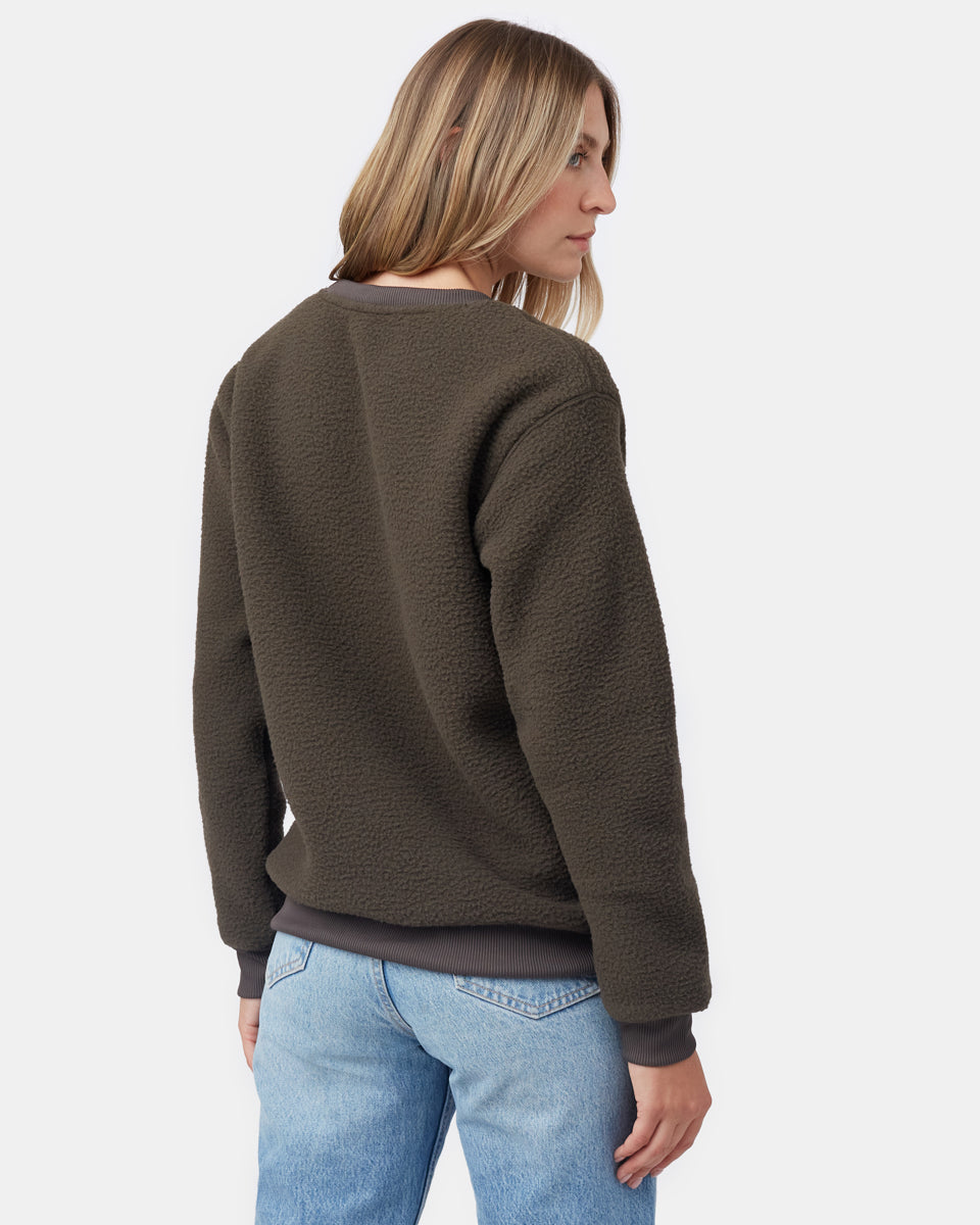 Green Women's Sherpa Sweatshirt