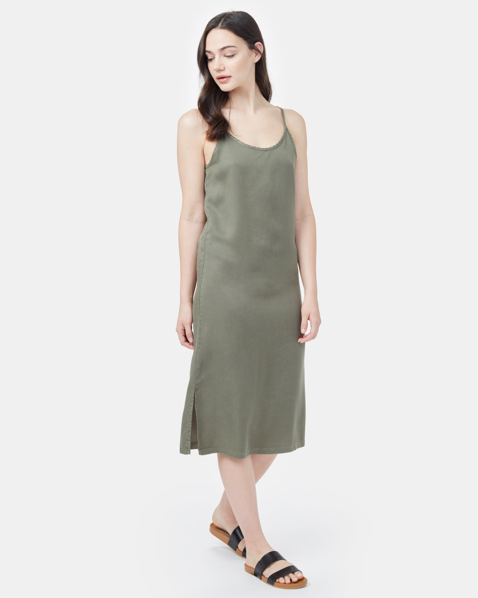Green Women's Tank Slit Dress