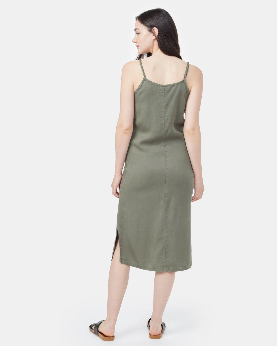 Green Women's Tank Slit Dress