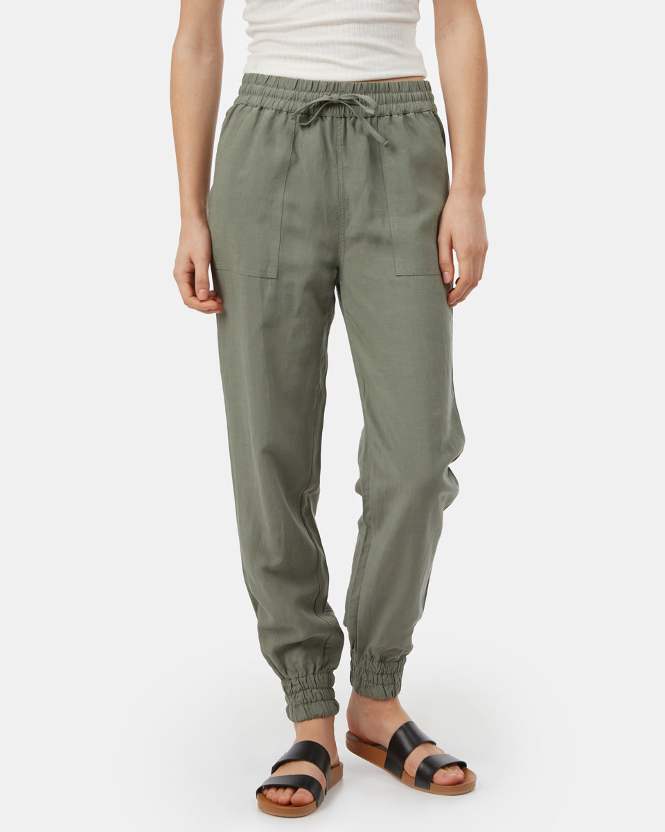 Green Women's Tencel Linen Pant