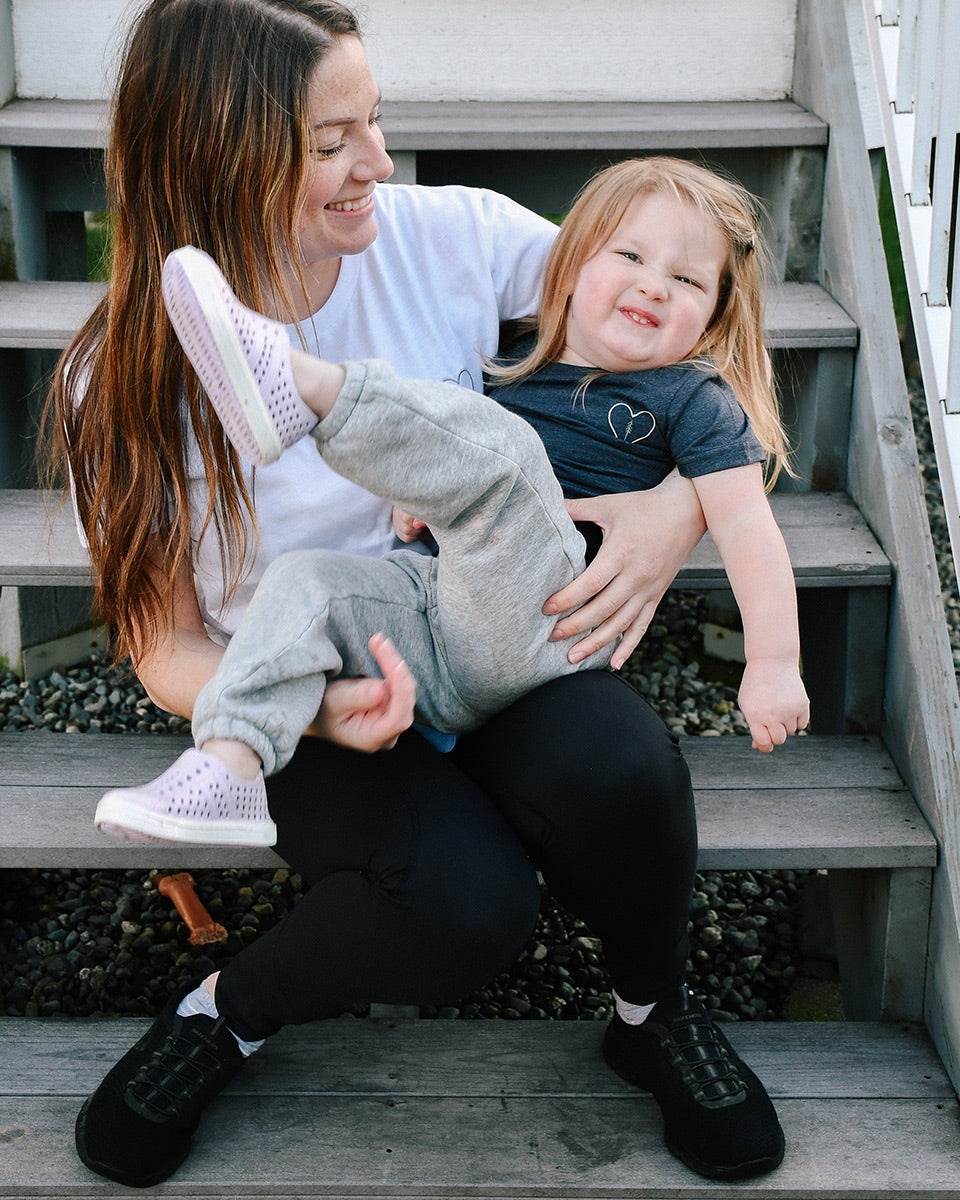 Gray Kids Embroidery Graphic Tee