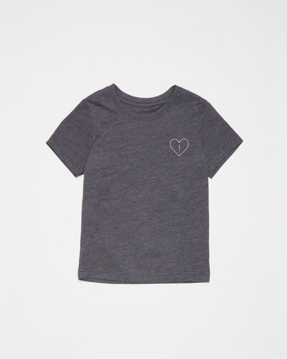 Gray Kids Embroidery Graphic Tee