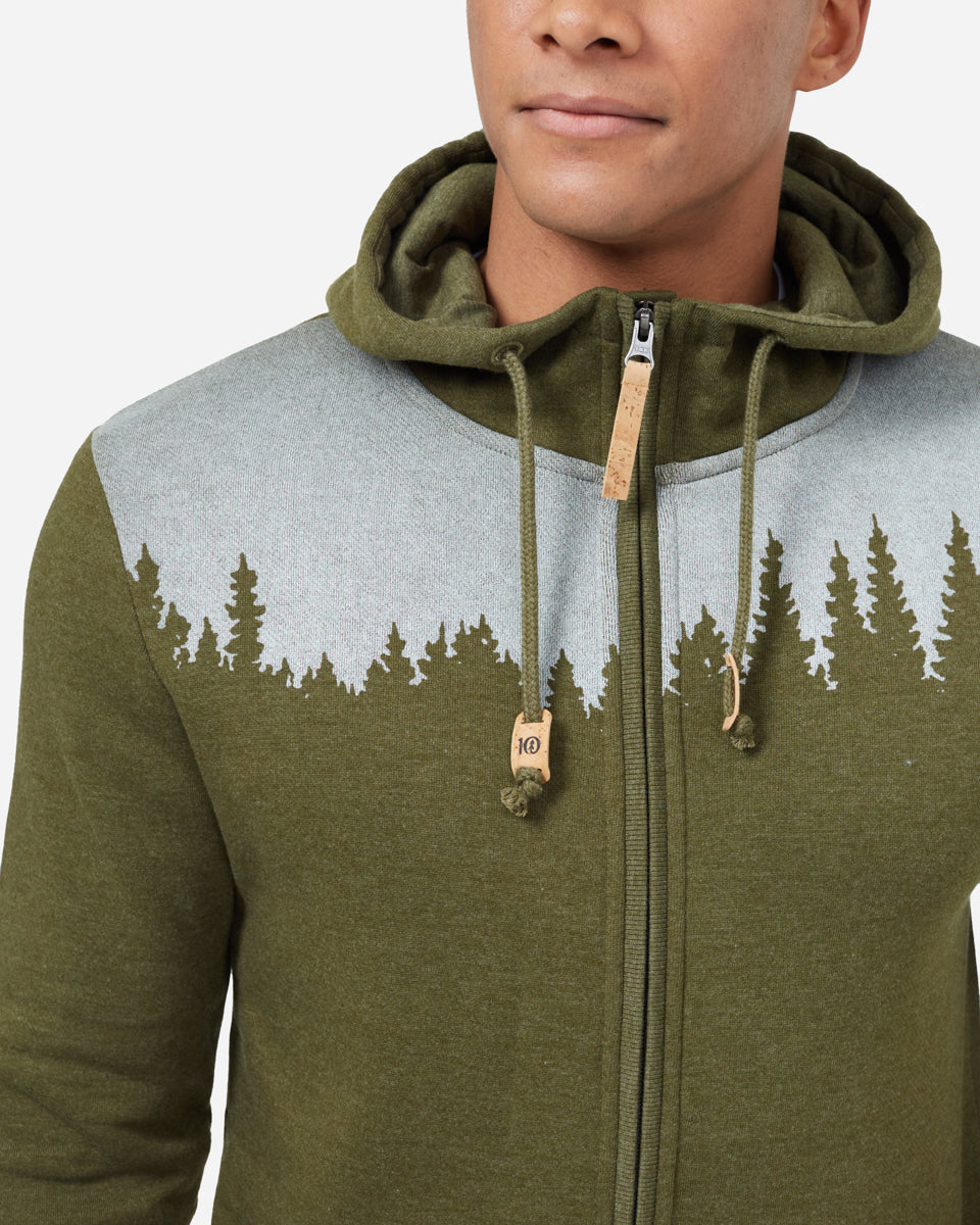 Green Tree Graphic Zip Up Hoodie