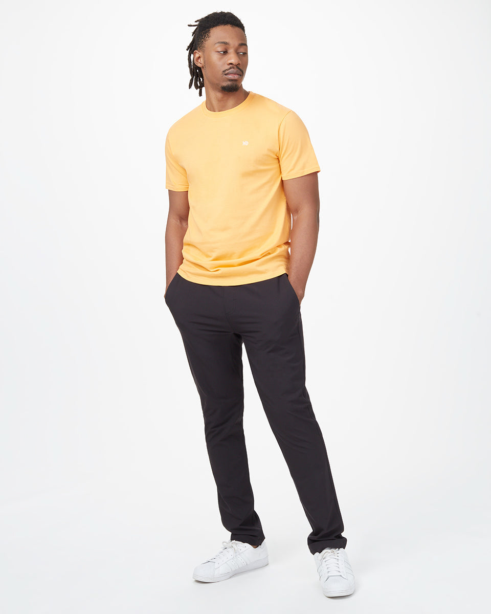 Orange Men's Embroidery Short Sleeve T-Shirt