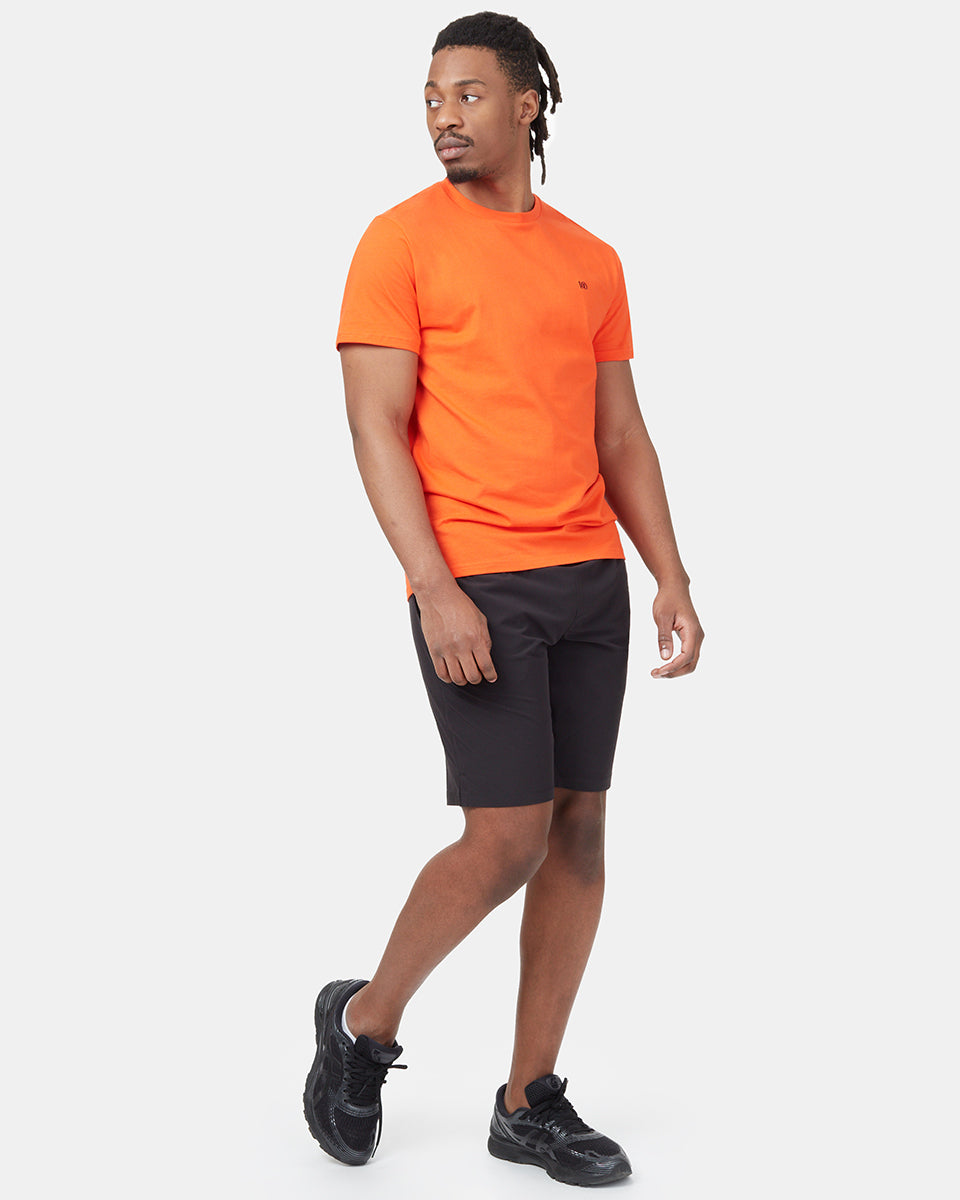 Orange Men's Embroidery Short Sleeve T-Shirt