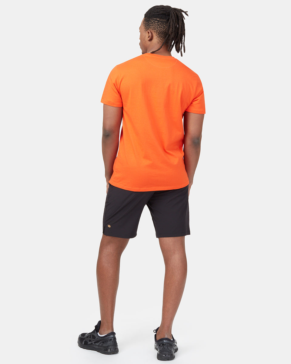 Orange Men's Embroidery Short Sleeve T-Shirt