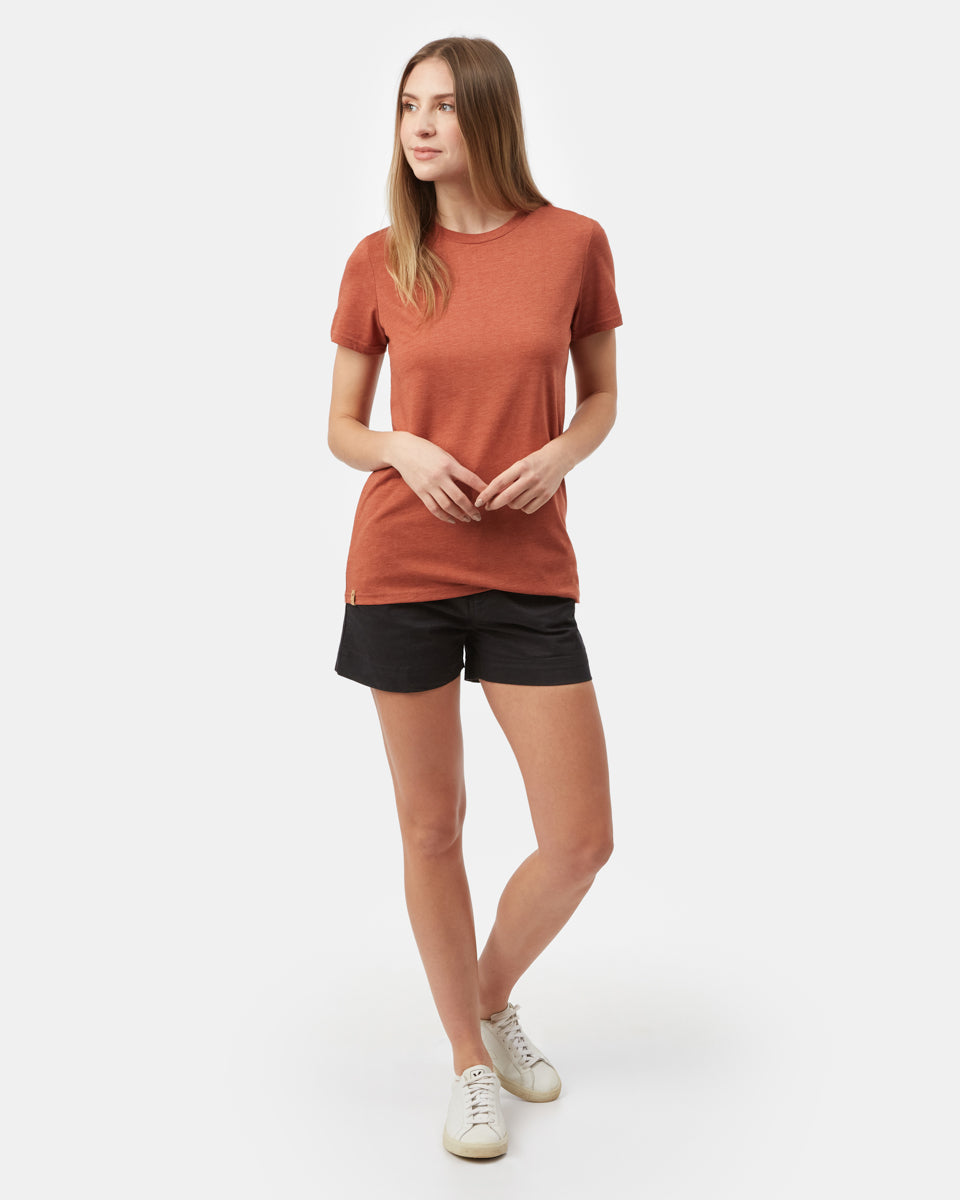 Orange Recycled Polyester Crew Neck T-Shirt