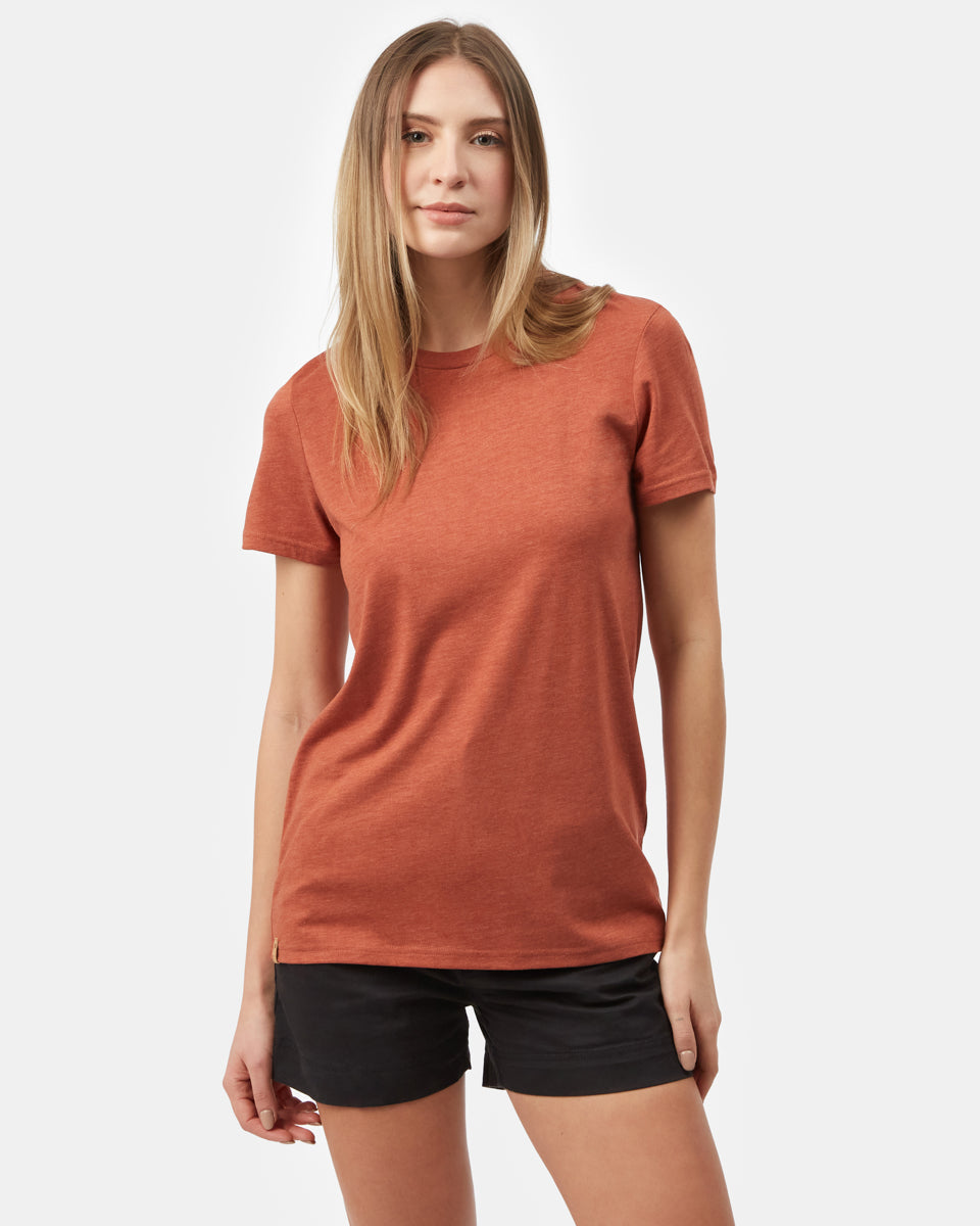 Orange Recycled Polyester Crew Neck T-Shirt