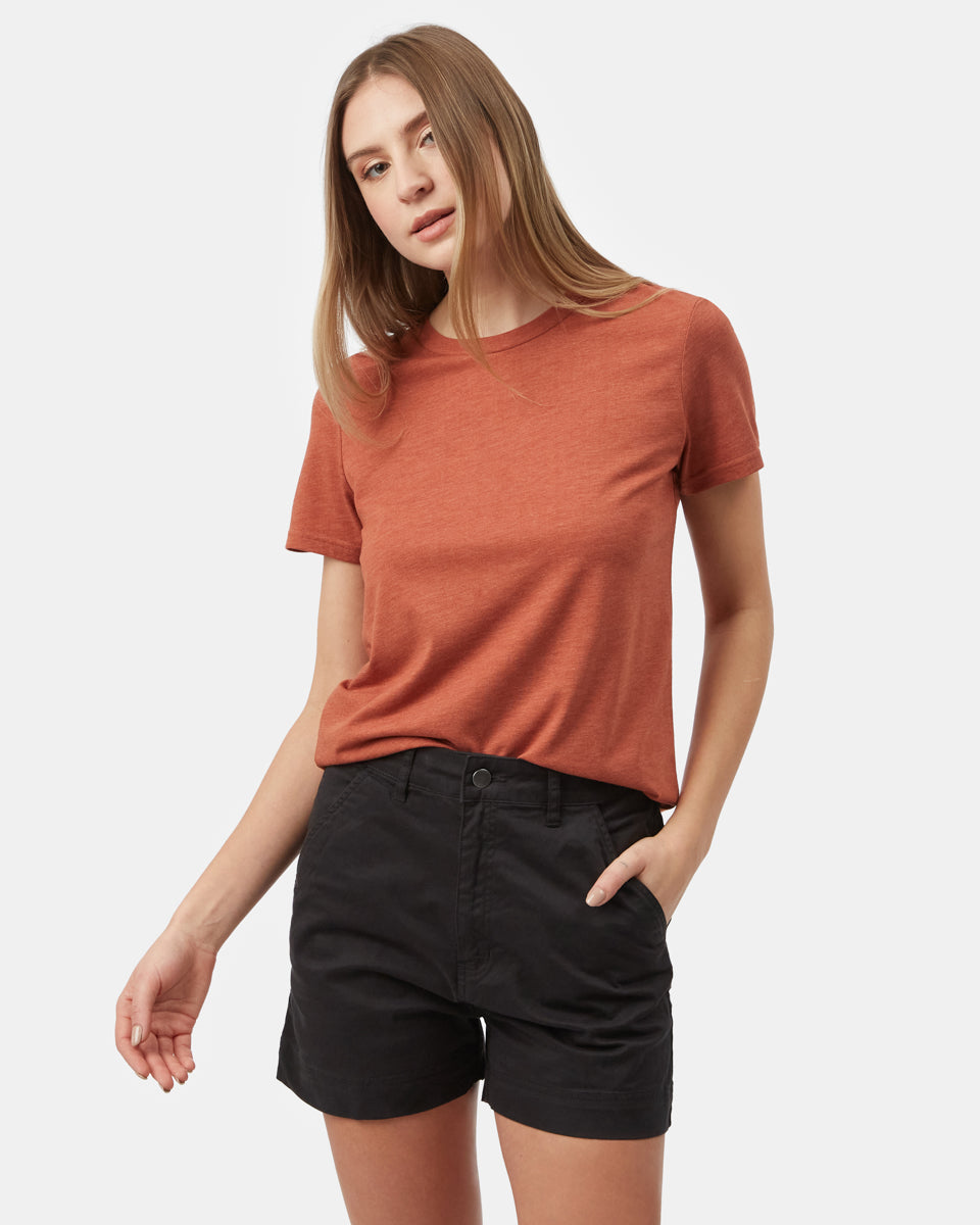 Orange Recycled Polyester Crew Neck T-Shirt