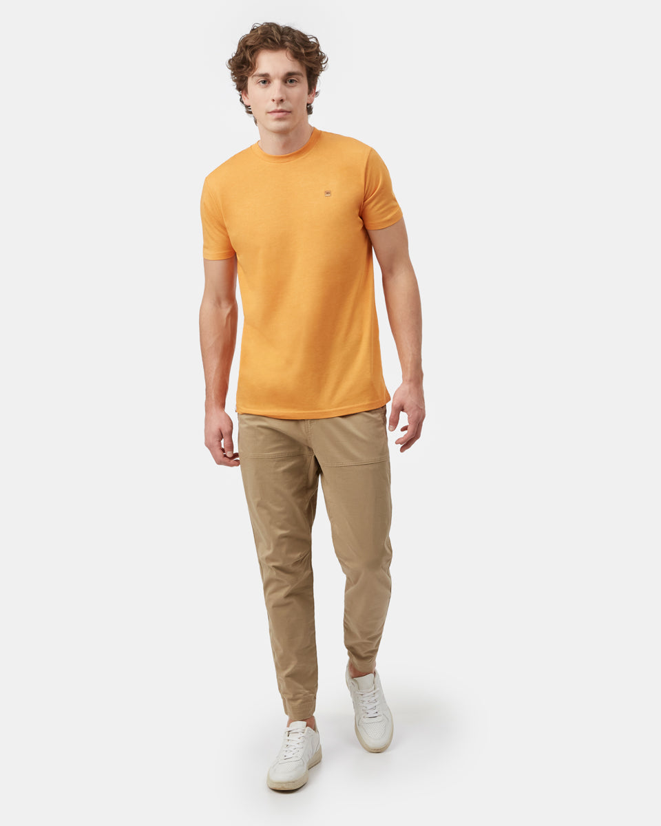 Orange Recycled Polyester Crew Neck Tee