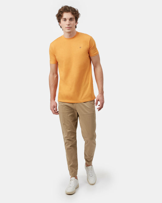 Orange Recycled Polyester Crew Neck Tee