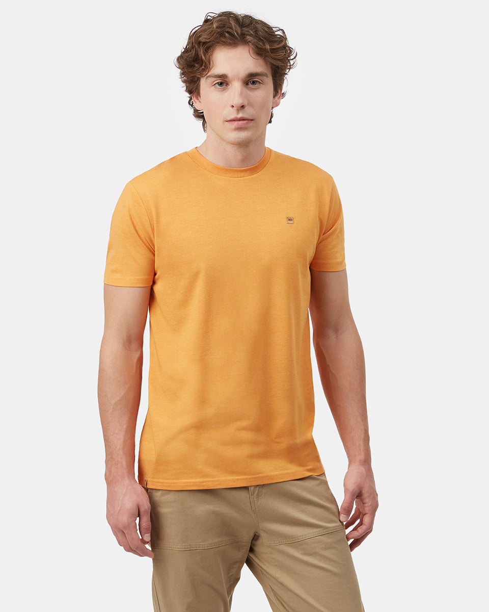 Orange Recycled Polyester Crew Neck Tee