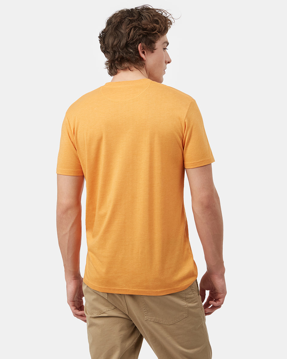 Orange Recycled Polyester Crew Neck Tee