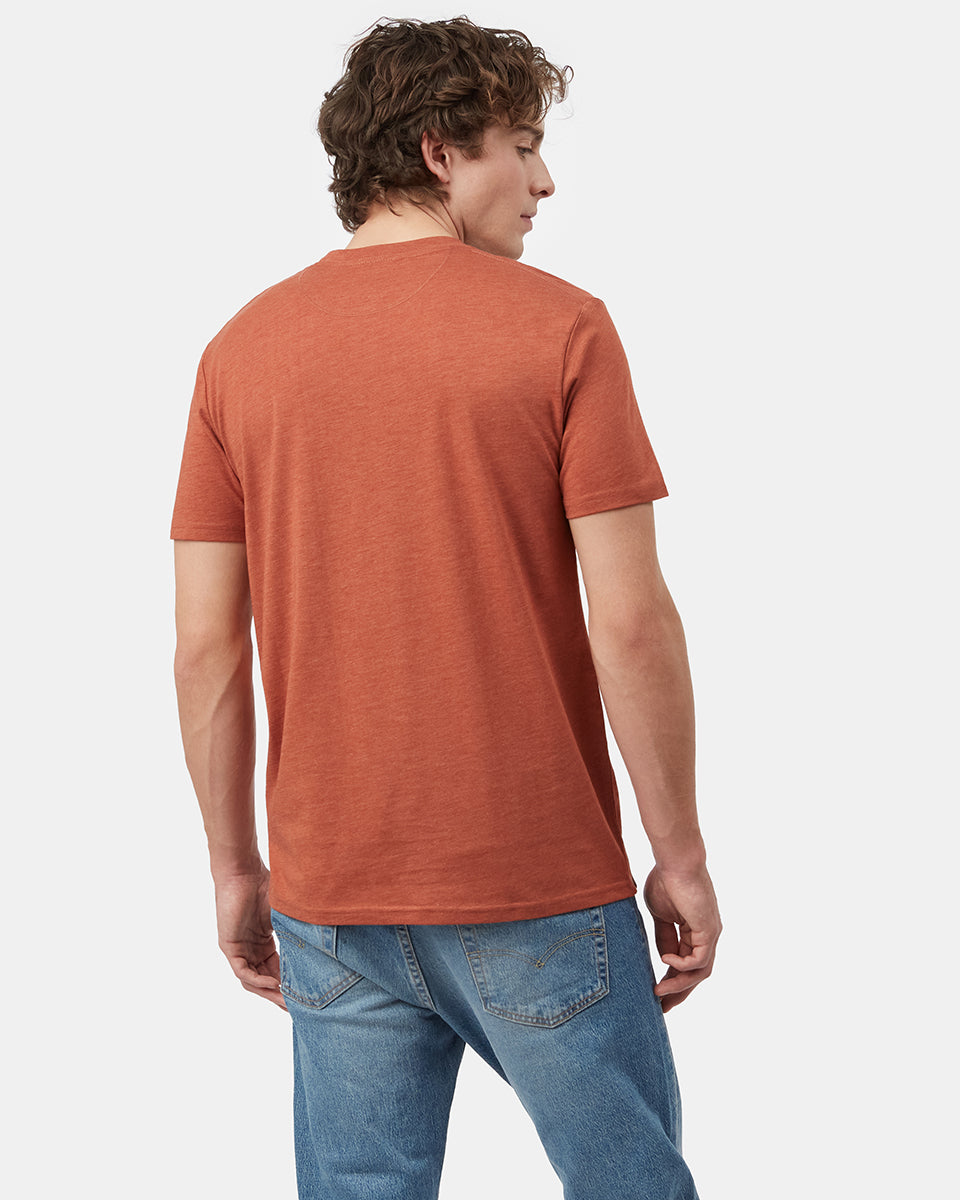 Orange Recycled Polyester Crew Neck Tee