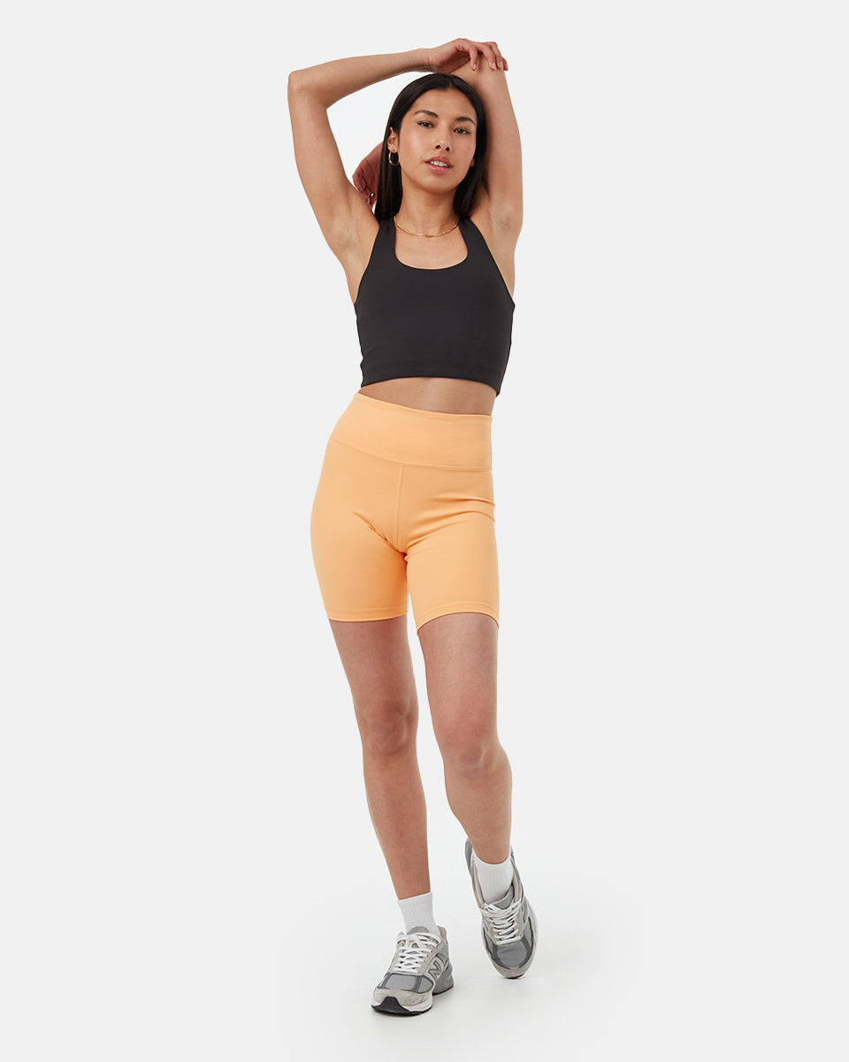 Orange Women's High-Rise Biker Shorts
