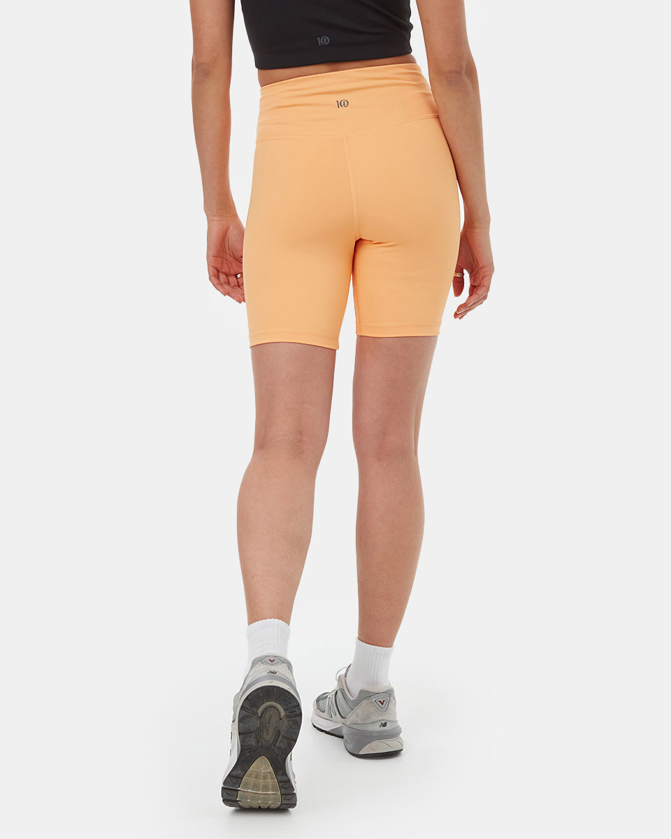 Orange Women's High-Rise Biker Shorts
